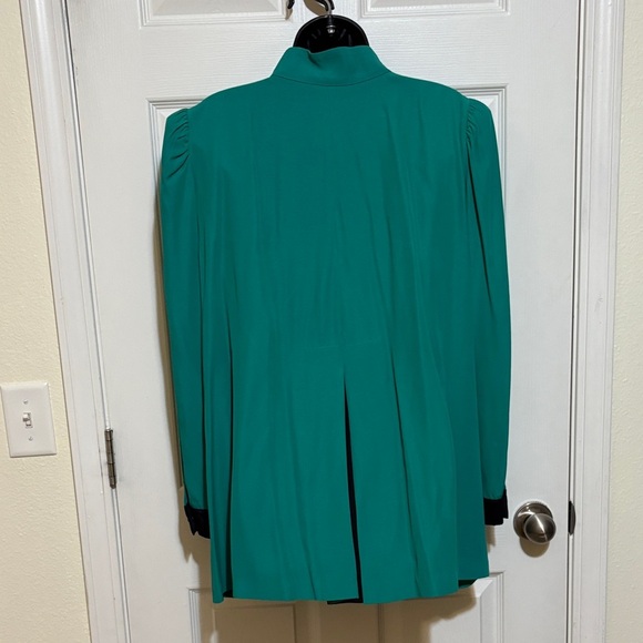 Vintage Made in the USA Motherhood Green Maternity Top with Black Accents Medium - Picture 5 of 11